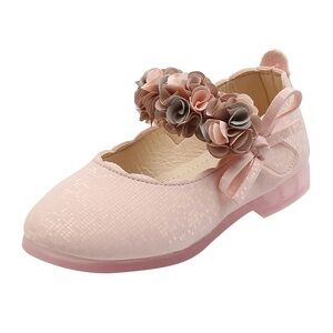 Girls' Pink Floral Mary Jane Dress Shoe